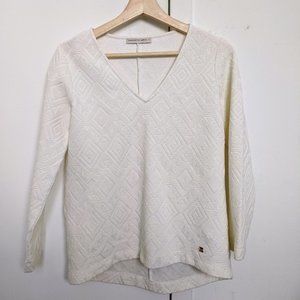 V-Neck White Sweater